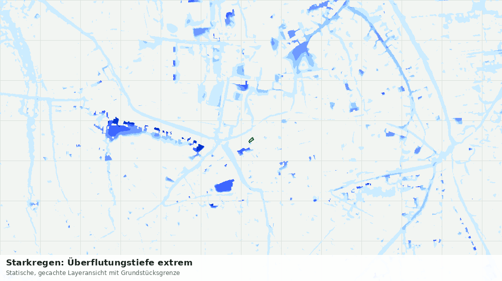 Statische Kartenansicht: Starkregen: Überflutungstiefe extrem