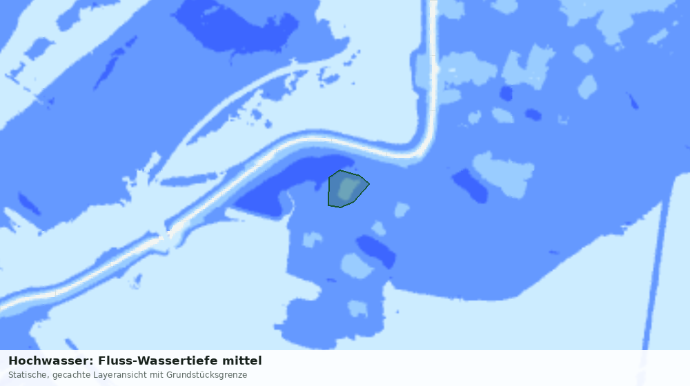 Statische Kartenansicht: Hochwasser: Fluss-Wassertiefe mittel