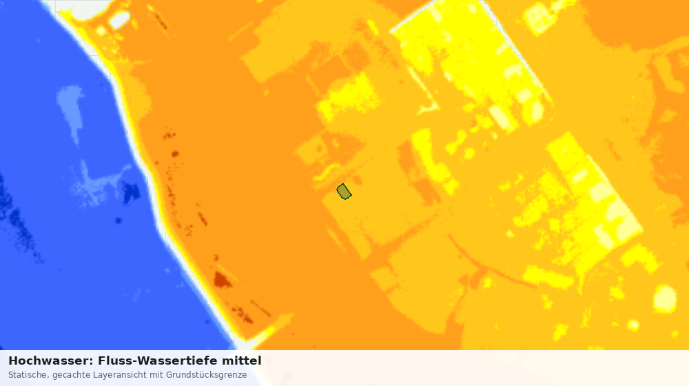 Statische Kartenansicht: Hochwasser: Fluss-Wassertiefe mittel