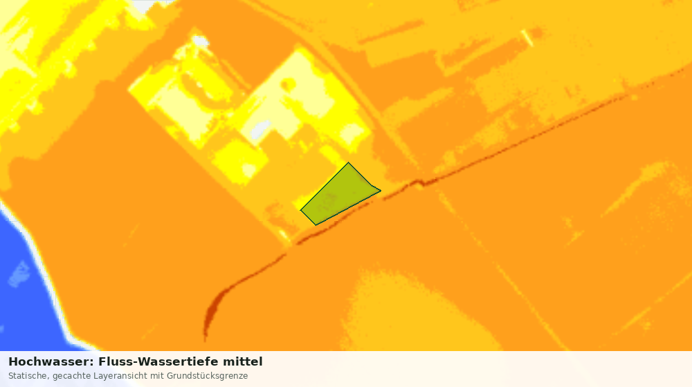 Statische Kartenansicht: Hochwasser: Fluss-Wassertiefe mittel