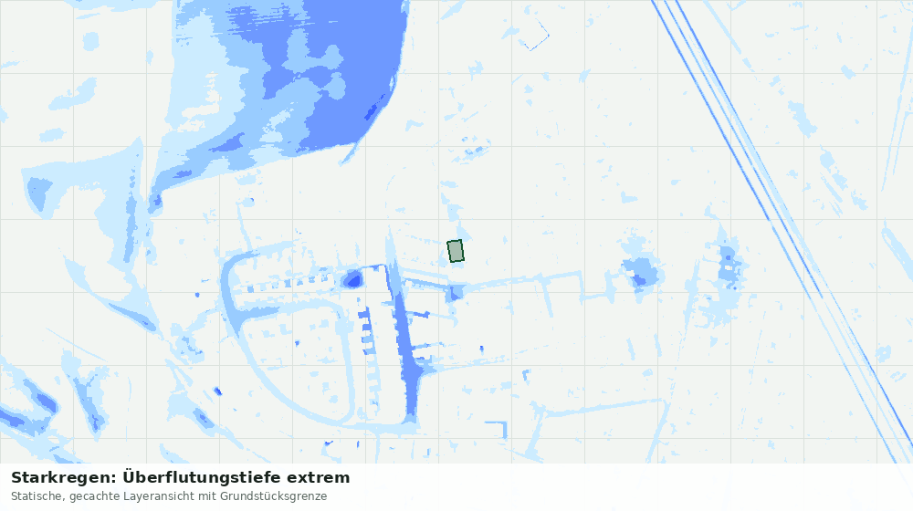 Statische Kartenansicht: Starkregen: Überflutungstiefe extrem