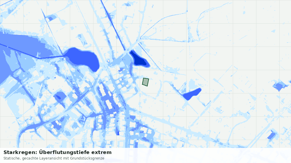 Statische Kartenansicht: Starkregen: Überflutungstiefe extrem