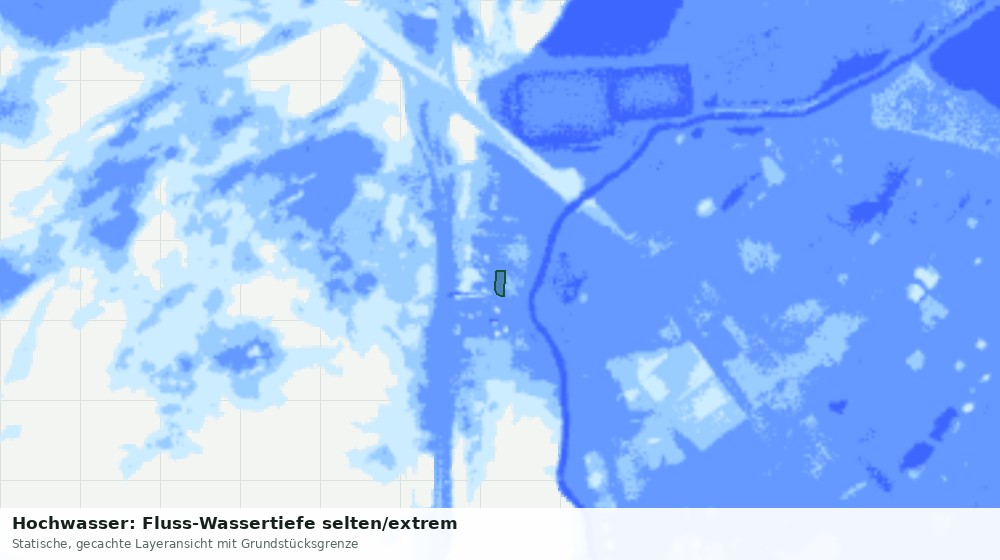 Statische Kartenansicht: Hochwasser: Fluss-Wassertiefe selten/extrem