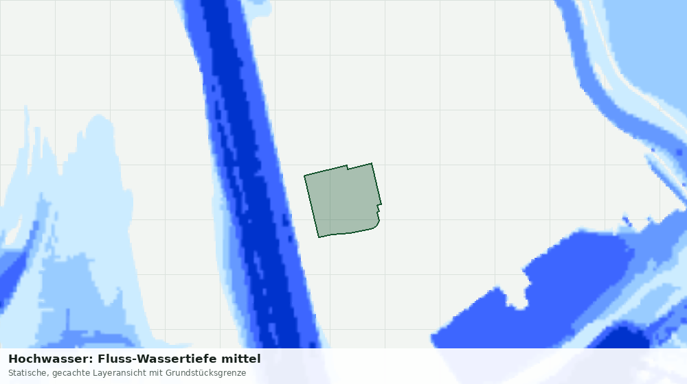 Statische Kartenansicht: Hochwasser: Fluss-Wassertiefe mittel