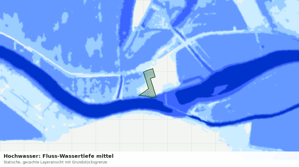 Statische Kartenansicht: Hochwasser: Fluss-Wassertiefe mittel