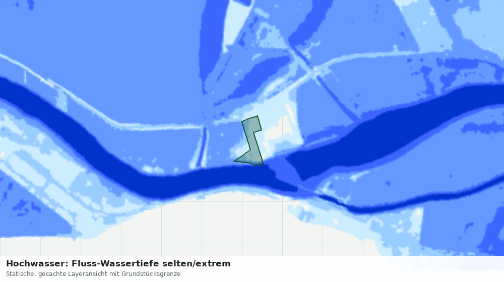 Statische Kartenansicht: Hochwasser: Fluss-Wassertiefe selten/extrem