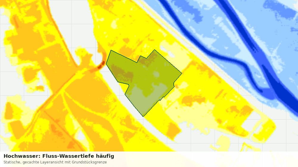 Statische Kartenansicht: Hochwasser: Fluss-Wassertiefe häufig