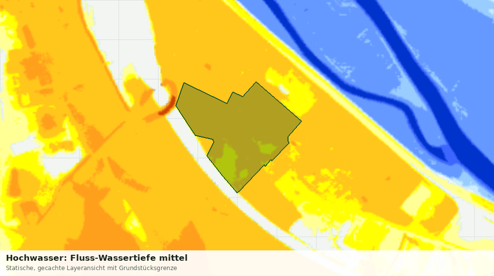 Statische Kartenansicht: Hochwasser: Fluss-Wassertiefe mittel