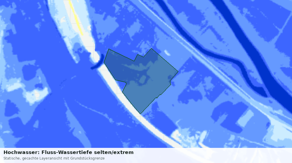 Statische Kartenansicht: Hochwasser: Fluss-Wassertiefe selten/extrem