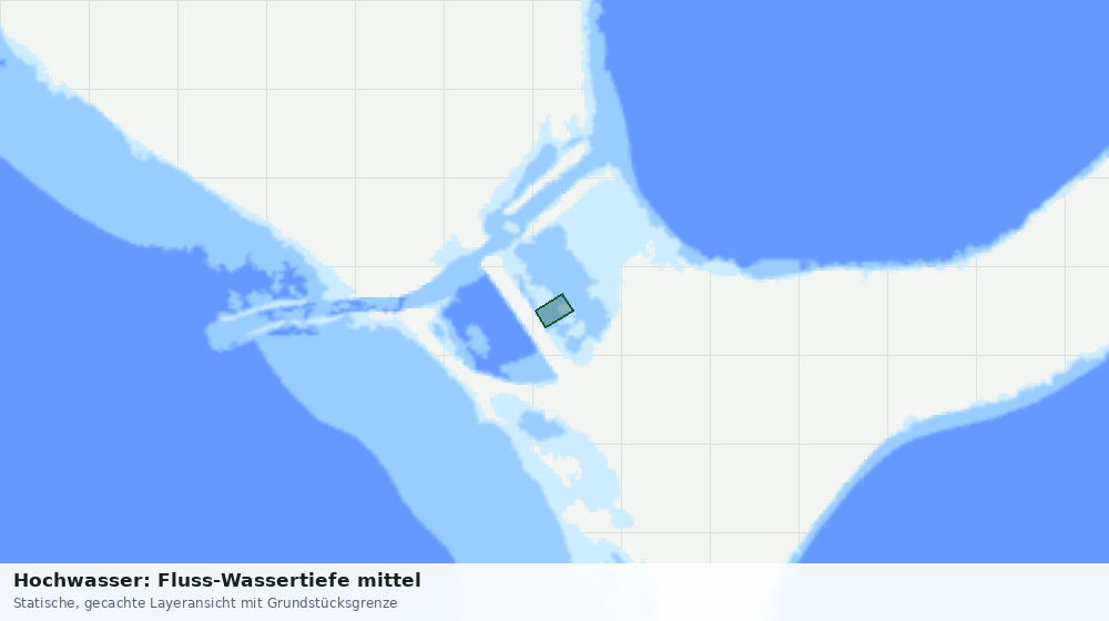 Statische Kartenansicht: Hochwasser: Fluss-Wassertiefe mittel