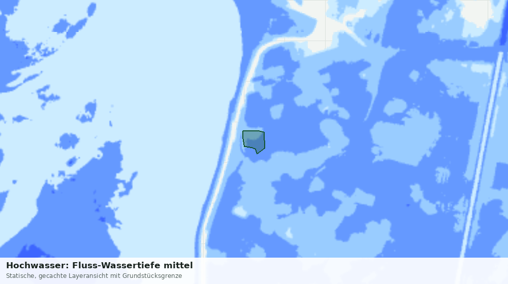 Statische Kartenansicht: Hochwasser: Fluss-Wassertiefe mittel