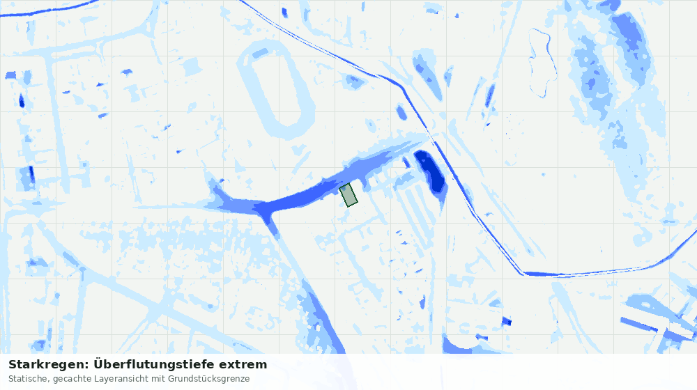 Statische Kartenansicht: Starkregen: Überflutungstiefe extrem