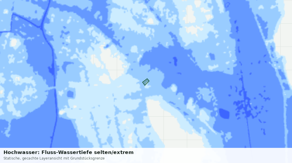 Statische Kartenansicht: Hochwasser: Fluss-Wassertiefe selten/extrem