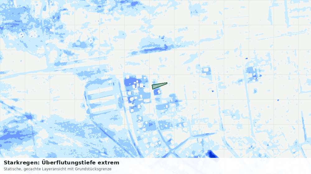 Statische Kartenansicht: Starkregen: Überflutungstiefe extrem