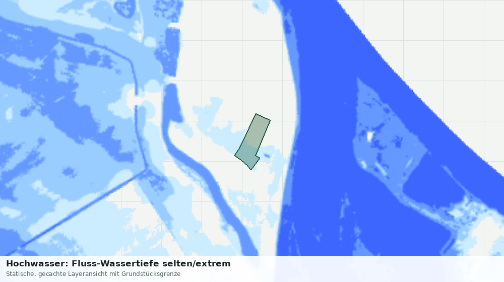 Statische Kartenansicht: Hochwasser: Fluss-Wassertiefe selten/extrem