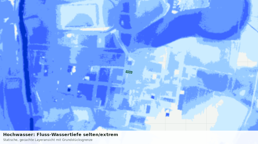 Statische Kartenansicht: Hochwasser: Fluss-Wassertiefe selten/extrem