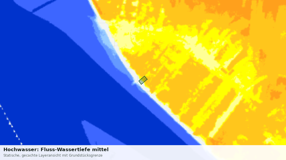 Statische Kartenansicht: Hochwasser: Fluss-Wassertiefe mittel