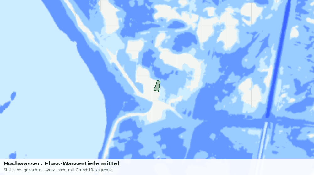 Statische Kartenansicht: Hochwasser: Fluss-Wassertiefe mittel