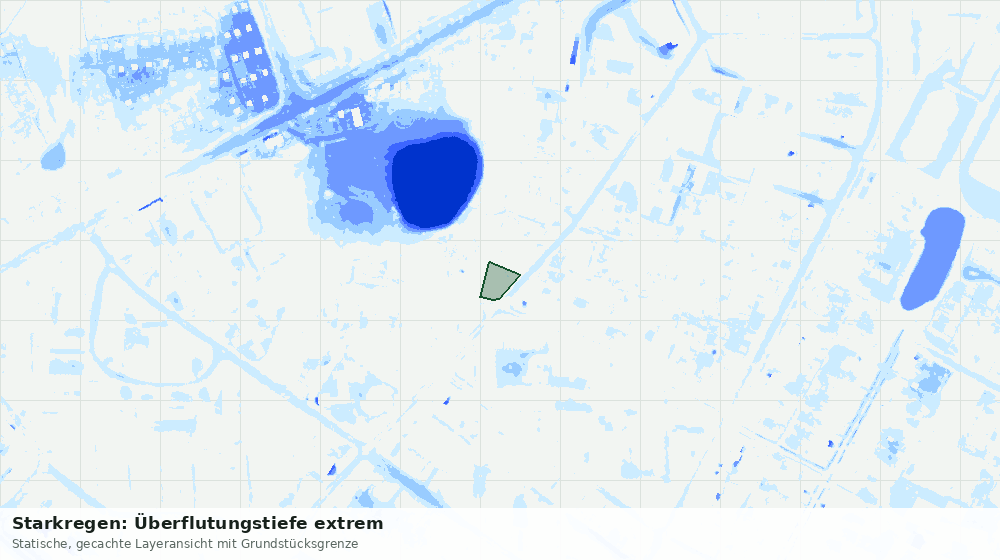 Statische Kartenansicht: Starkregen: Überflutungstiefe extrem