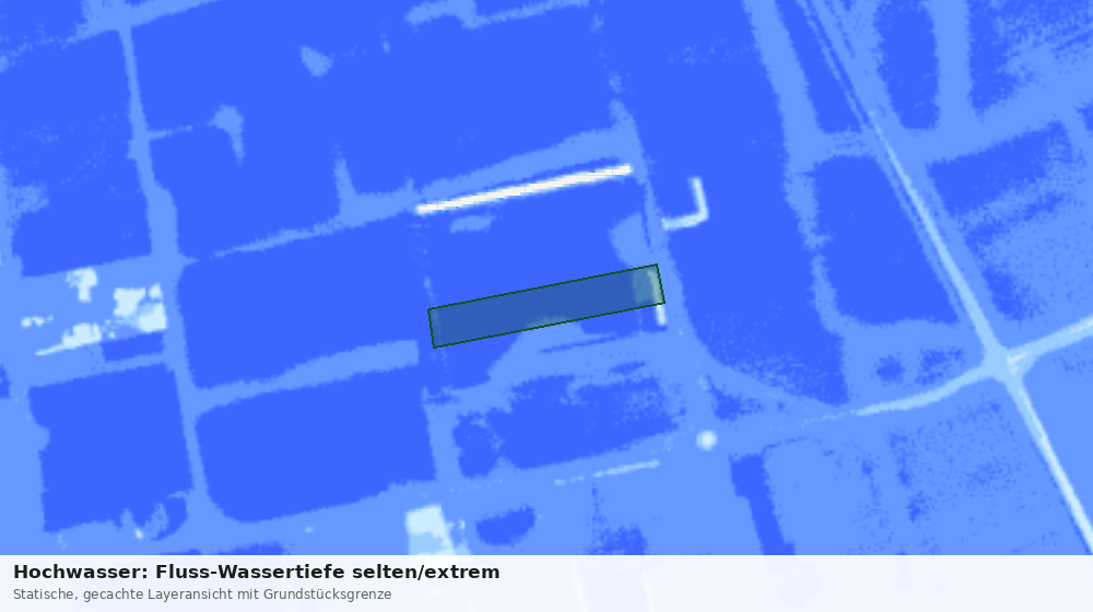 Statische Kartenansicht: Hochwasser: Fluss-Wassertiefe selten/extrem