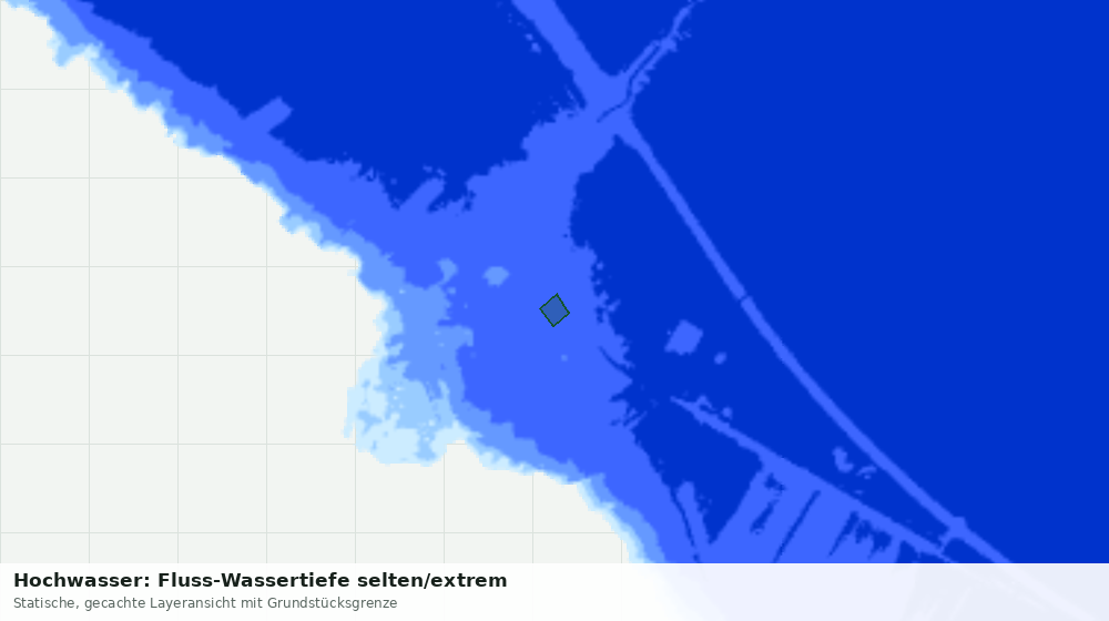 Statische Kartenansicht: Hochwasser: Fluss-Wassertiefe selten/extrem