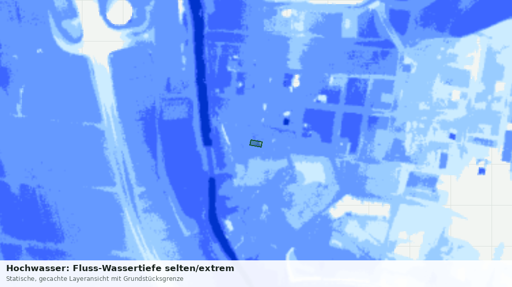Statische Kartenansicht: Hochwasser: Fluss-Wassertiefe selten/extrem