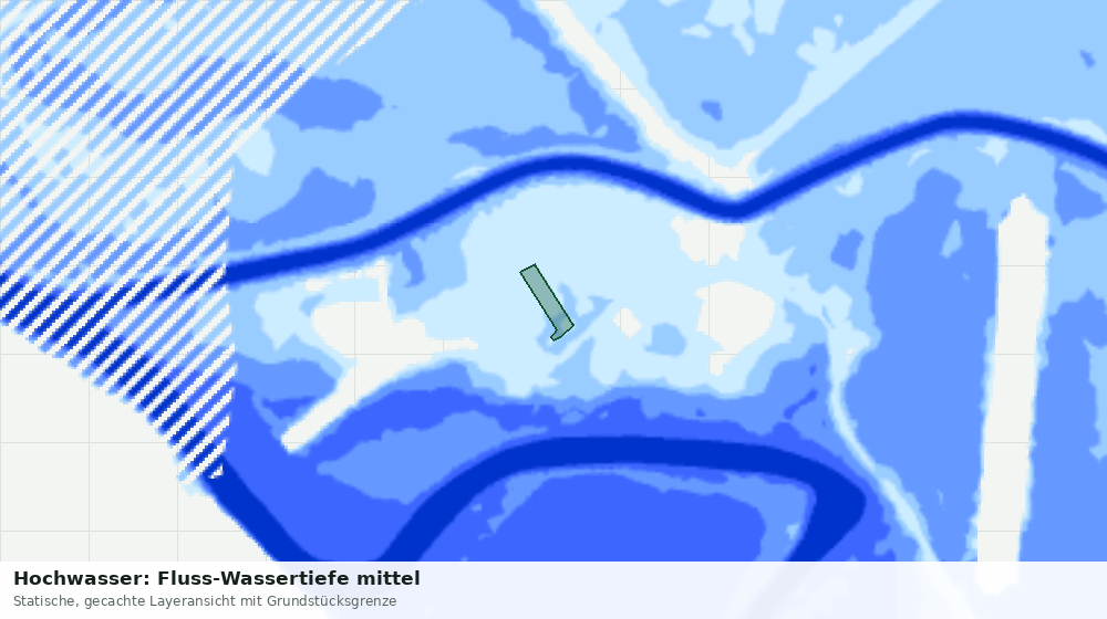 Statische Kartenansicht: Hochwasser: Fluss-Wassertiefe mittel