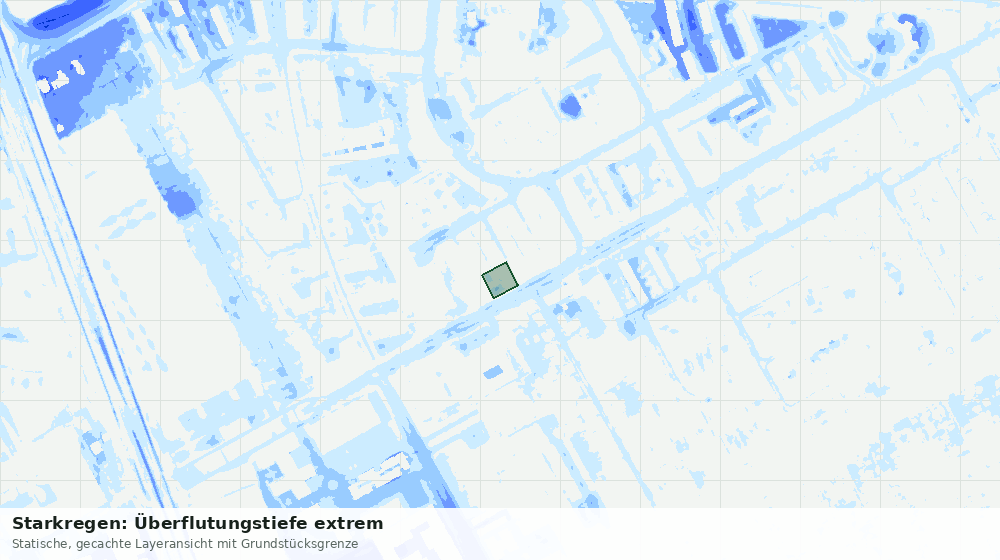 Statische Kartenansicht: Starkregen: Überflutungstiefe extrem