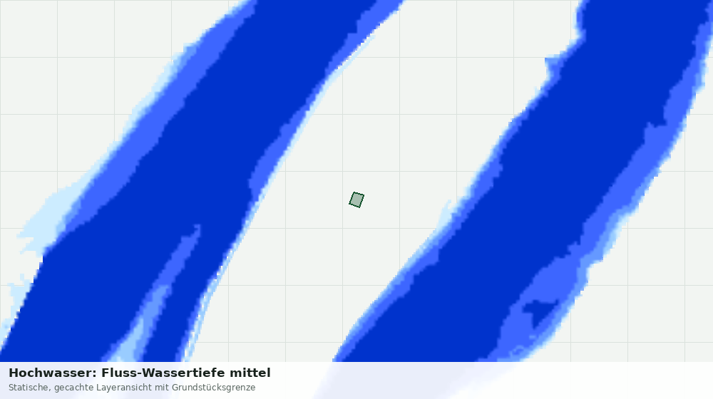 Statische Kartenansicht: Hochwasser: Fluss-Wassertiefe mittel
