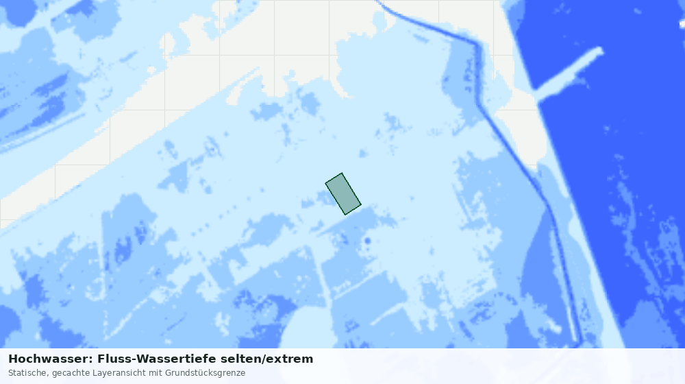 Statische Kartenansicht: Hochwasser: Fluss-Wassertiefe selten/extrem