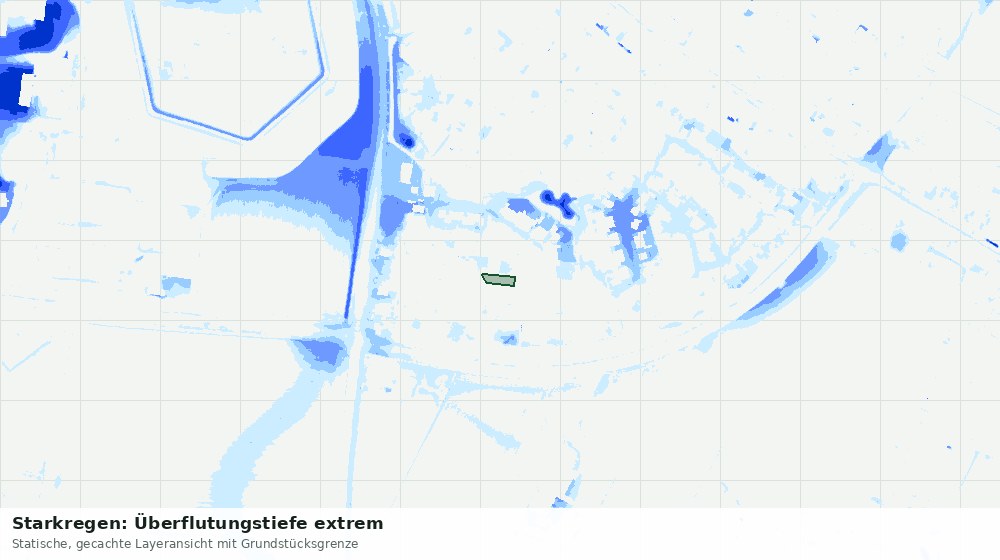 Statische Kartenansicht: Starkregen: Überflutungstiefe extrem