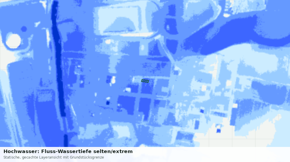 Statische Kartenansicht: Hochwasser: Fluss-Wassertiefe selten/extrem