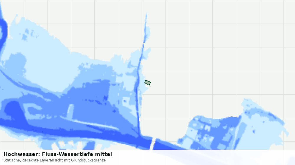 Statische Kartenansicht: Hochwasser: Fluss-Wassertiefe mittel