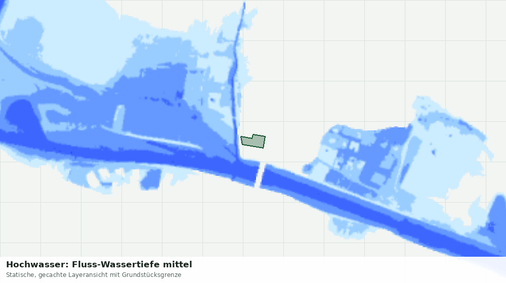 Statische Kartenansicht: Hochwasser: Fluss-Wassertiefe mittel