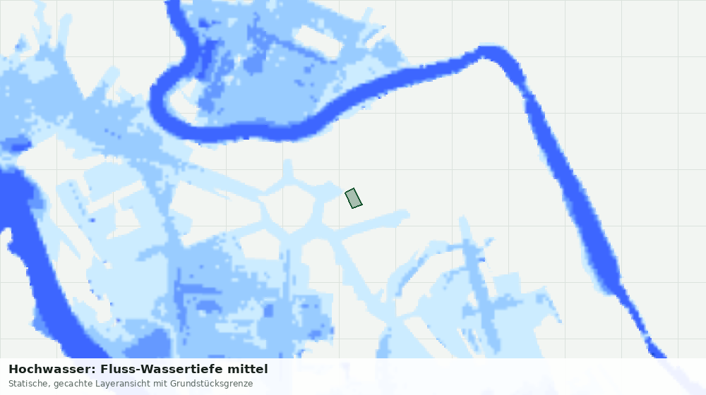 Statische Kartenansicht: Hochwasser: Fluss-Wassertiefe mittel