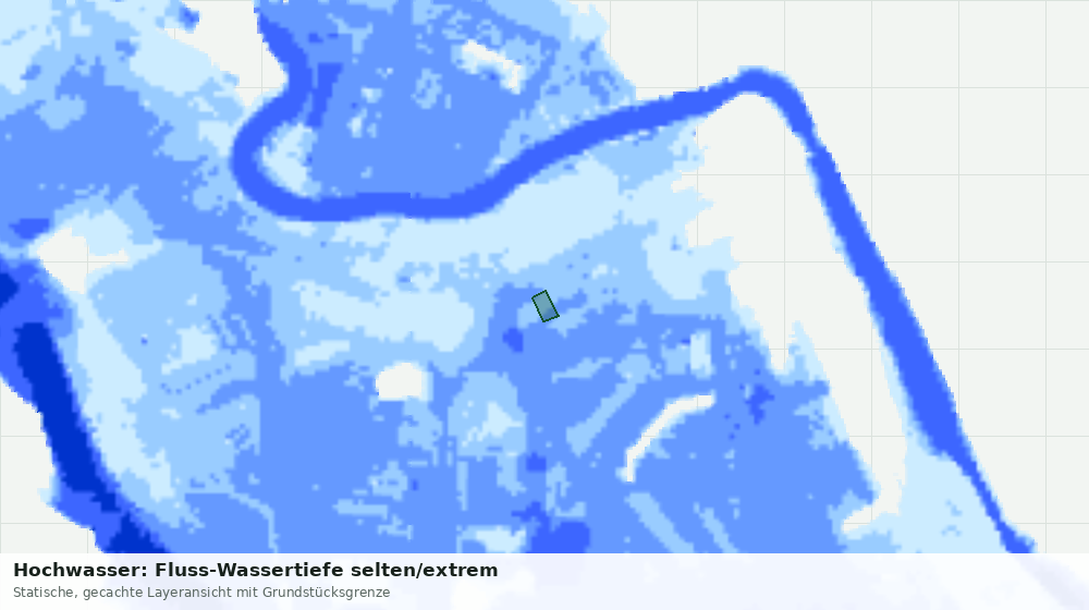 Statische Kartenansicht: Hochwasser: Fluss-Wassertiefe selten/extrem