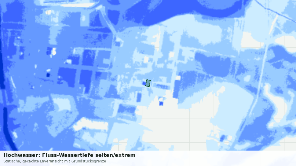 Statische Kartenansicht: Hochwasser: Fluss-Wassertiefe selten/extrem