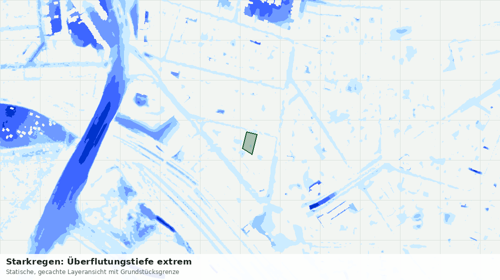 Statische Kartenansicht: Starkregen: Überflutungstiefe extrem