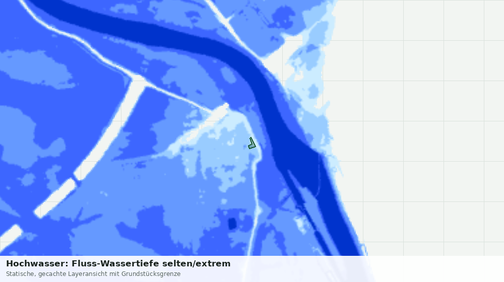 Statische Kartenansicht: Hochwasser: Fluss-Wassertiefe selten/extrem