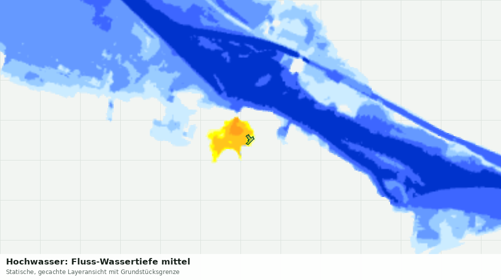 Statische Kartenansicht: Hochwasser: Fluss-Wassertiefe mittel