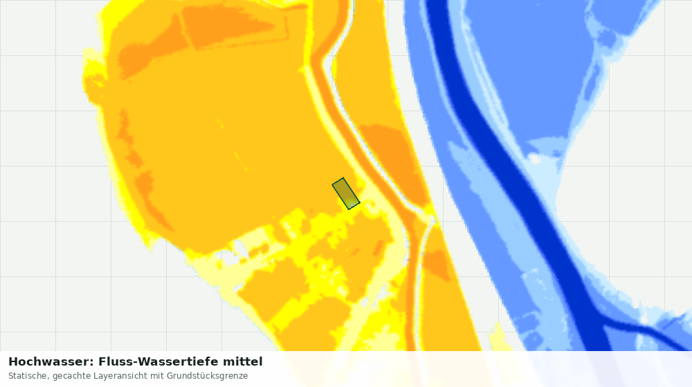 Statische Kartenansicht: Hochwasser: Fluss-Wassertiefe mittel