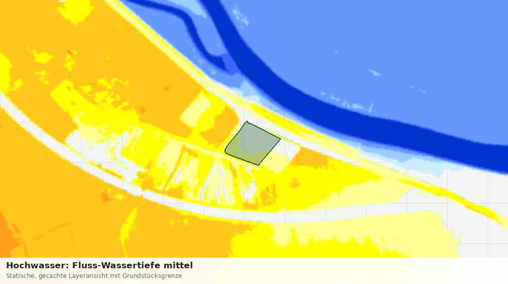 Statische Kartenansicht: Hochwasser: Fluss-Wassertiefe mittel