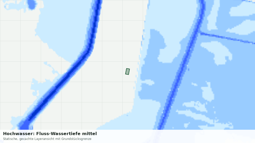 Statische Kartenansicht: Hochwasser: Fluss-Wassertiefe mittel