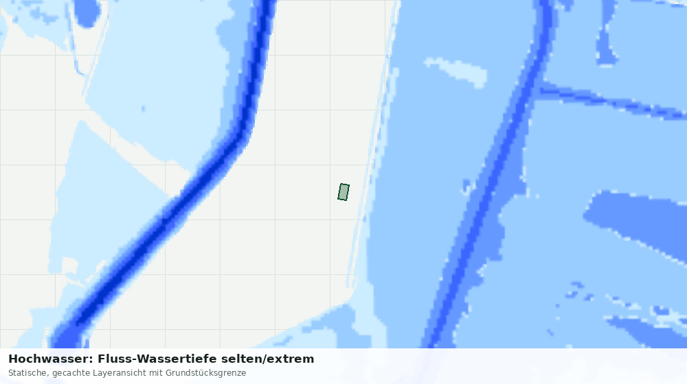 Statische Kartenansicht: Hochwasser: Fluss-Wassertiefe selten/extrem