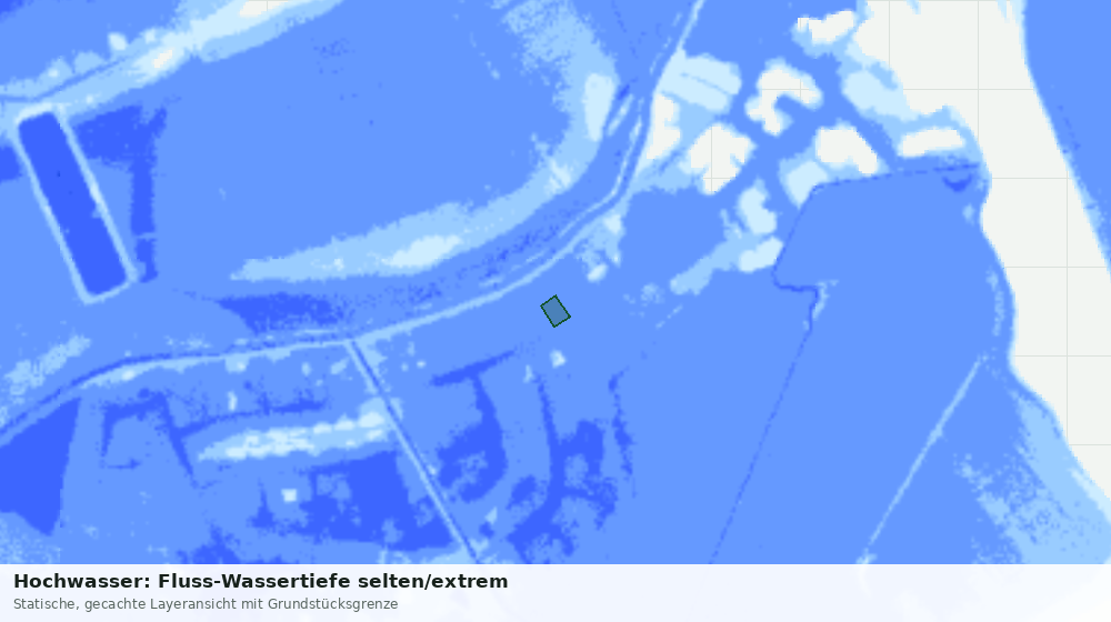 Statische Kartenansicht: Hochwasser: Fluss-Wassertiefe selten/extrem
