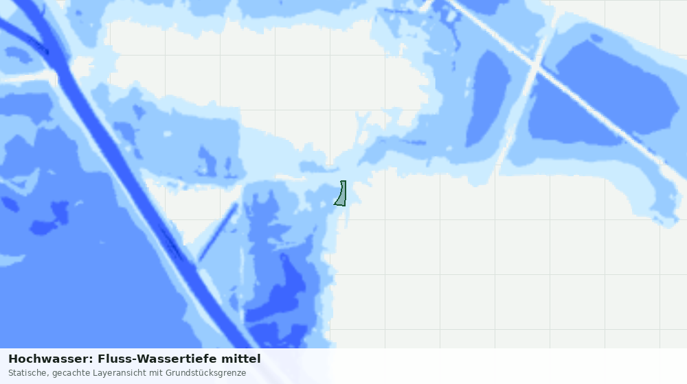 Statische Kartenansicht: Hochwasser: Fluss-Wassertiefe mittel
