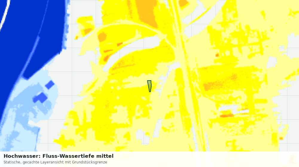 Statische Kartenansicht: Hochwasser: Fluss-Wassertiefe mittel