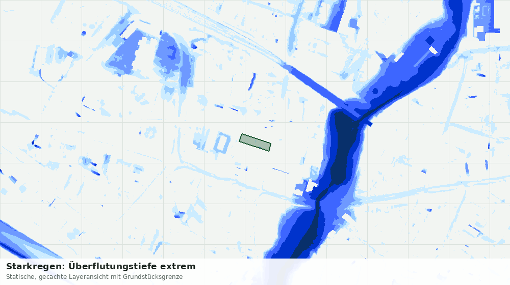Statische Kartenansicht: Starkregen: Überflutungstiefe extrem