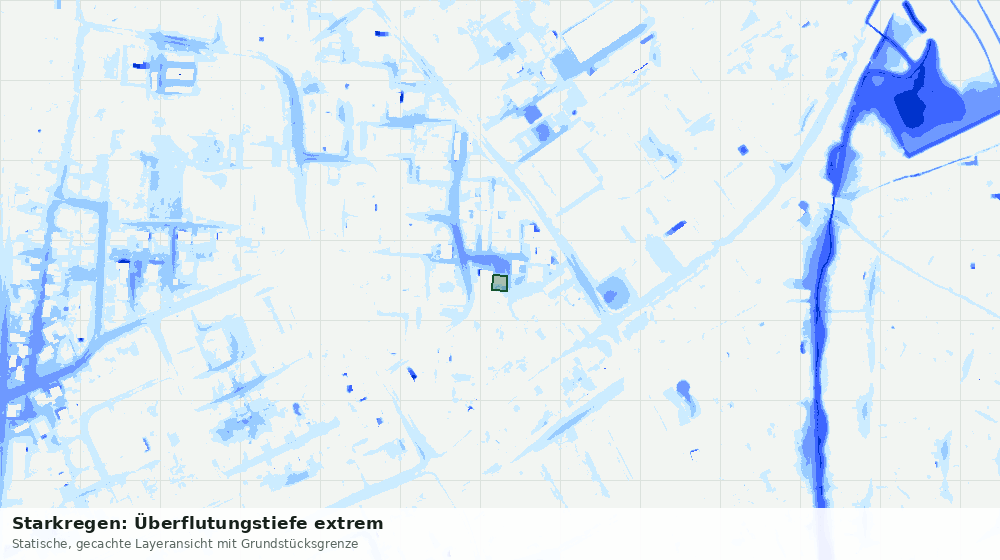 Statische Kartenansicht: Starkregen: Überflutungstiefe extrem