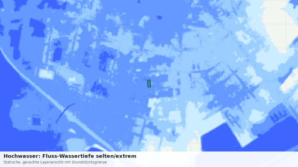 Statische Kartenansicht: Hochwasser: Fluss-Wassertiefe selten/extrem